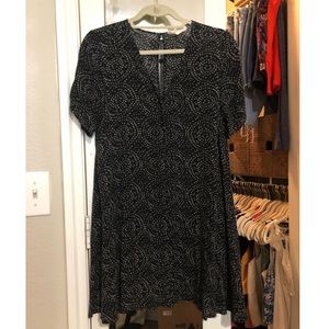 Urban Outfitters Black Flowy Patterned Dress